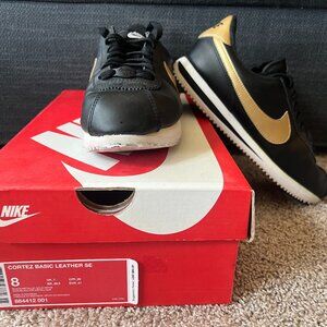 Nike Cortez Black/Metallic Gold-White 8